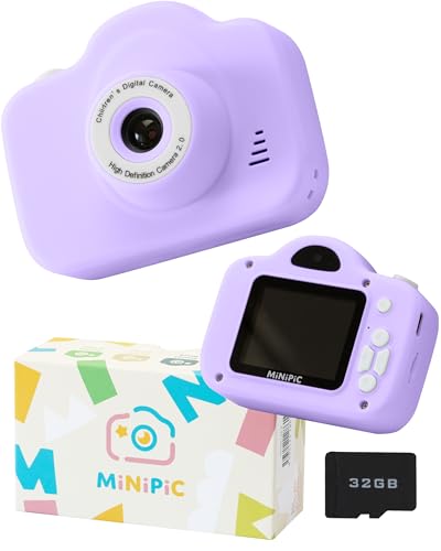 キッズカメラ MiNiPiC ミニピク トイカメラ 子供用カメラ (スマホ用カードリーダー：lightning端子, パステルパープル)のサムネイル