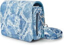 HIYQIN チェキケース,FUJIFILM instax mini Evo カメラバッグ カメラ保護ケース instax mini Evoケース ショルダーストラップ付き プリントでき 直接的に充電でき 横スタイル デニム柄 PU革
