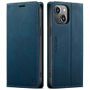 iPhone 15ケース iPhone15 手帳型ケース case RFID磁気防止 スキミング防止 スマホケース 携帯カバー 肌触り良い 肌感レザー スタンド機能 薄型 360度保護 高質感 (iPhone15 6.1inch対応) ネイビー