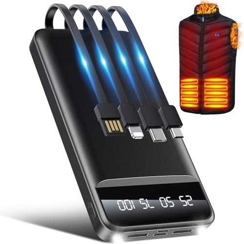 電熱ベスト モバイルバッテリー 大容量 40000mAh 電熱ベストバッテリー 2.4A急速充電 加熱ベスト 専用電池 バッテリー给電 軽量 二つ出力口 PSE認証済み 電熱ベスト/電熱ジャケット/防寒ベスト/