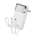 Cheergo モバイルバッテリー10000mAh コンセント一体型 折りたたみ式プラグ 22.5W急速充電 USB-C出力/入力 4台同時充電 iPhone充電ケーブル&Type-C ケーブル内蔵 LEDディスプレイ power bank スマホ充電器