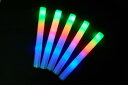 【かわいいプラス】光るルミトン10本セット(レインボー)15インチ ペンライト コンサート LED サイリウム 電池式 コンサート ライト 発砲スチロール 棒 ...