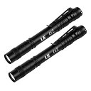 Lepro LED 懐中電灯 小型 ペンライト 2個セット 【高輝度/明るさ120ルーメン/3段階調光/防水/アルミ合金製/高耐久】 クリップ付き 携帯便利 作業 防災 ライト ハンディライト 単四電池対応(充