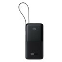 Baseus モバイルバッテリー USB-C ケーブル内蔵 PD 20W 急速充電 10000mAh 大容量 LEDディスプレイ 3台同時充電 Type-C×2...