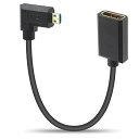 Duttek L字型 Micro HDMI HDMI変換ケーブル 8K 60HZ 極薄直角 HDMI 2.1 メス Micro HDMIオス 延長ケーブル 転送速度48Gbps GoPro用 デジタルカメラ用 1フィート/30cm
