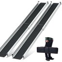 iimono117 スロープ 車椅子 伸縮【89.5〜152.5cm】幅19cm 2本セット スライド 耐荷重300kg 玄関 階段 段差解消 アルミ製 滑り止...