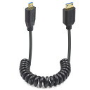 Duttek 8K Micro HDMI to Mini HDMIコイルケーブル 極薄ミニHDMIオス to マイクロHDMIオスケーブル ダイナミックHDR対応 HDMI2.1 8K@60Hz解像度 4K Ultra HD用 1080p