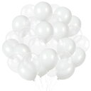 BTZO バルーン 風船 大量 60個入 10インチ ラウンド パールカラー ゴム風船 飾り付け 誕生日 結婚式 パーティー お祭り 文化祭 2色アソート ホワイト クリア