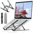 ZEEKK ノートパソコンスタンド PCスタンド アルミ合金 タブレットスタンド 折りたたみ 軽量 安定 放熱 滑り止め 人間工学設計 高さ 角度6段階調整 収...