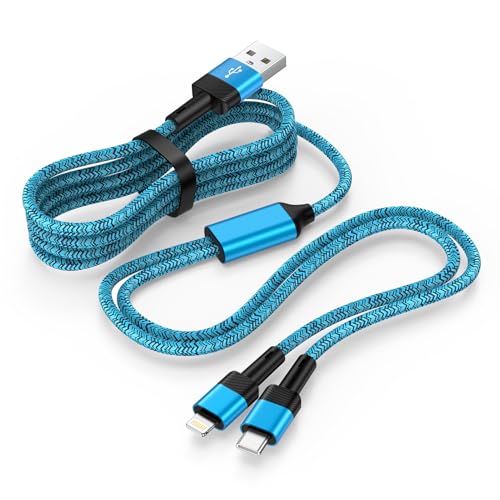 iPhone 充電ケーブル 1.2m 2in1 充電ケーブル2.4A&3A 急速充電 USB-A to USB-C & L...
