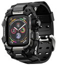 コンパチブル Apple Watch バンド アップル ウォッチ バンド 44mm ケース 一体型 TPU/TPE 耐衝撃 滑り止め 耐久性 落下防止 (ブラッ...