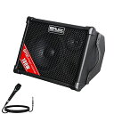 Coolmusic BP80 バッテリー駆動アコースティックギターアンプ - ポータブル BT アンプ 100W、6 入力、3 バンド EQ、ブラック