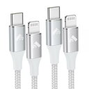 Yosou ライトニングケーブル タイプC 1m+2m 2本セット USB C アイフォン 充電器 ケーブル ライトニング iPhone 充電ケーブル タイプC PD高速充電 TypeC Lightning ケーブル Type-C 充電コード iPhone 14 13 12 11