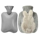 sac taske 湯たんぽ うさぎ お湯 ゆたんぽ 冷え対策 防寒グッズ エコ 省エネ カバー付き (グレー)