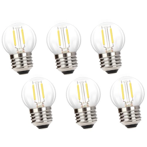 LEDフィラメント電球 E26口金 10W形相当 2700K電球色 ミニエジソン電球 1W 非調光 常夜灯 祝日 結婚式装飾用 雰囲気照明 6個入り