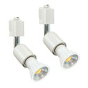 Abishion ライティングバ 用スポットライト、電球付き、5.5W E26口金 昼光色6000K、50-60W形相当LEDスポットライト、調光不可 90度配光 、ライティングレール 、白い 2個セット.