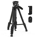 ZOCUS 三脚 リモコン付き 一脚可変式 全高1900mm 脚径26mm 5段 3Way雲台 水準器 クイックシュー式 アルミ製 スマホホルダー キャリングバッグ付き 一眼レフ ビデオ カメラ スマホ対応 ブラック