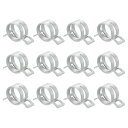 uxcell 12個 スプリングバンド式アクション燃料/シリコンバキュームホース パイプクランプ 22mm低圧空気スプリングホースクリップクランプ 自動車用オイ...