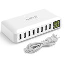 iLepo 知能USB充電器 usb ハブ コンセント8ポート 複数 LCD画面 アダプタ iPhone/iPad/Android 等のUSB機器対応