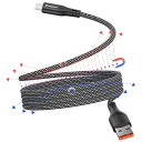Magtame USB-Type Cケーブル 急速充電 QC3.0対応 USB-Cケーブル 磁力吸着絡まり防止 usbケーブルタイプc 金属製コネクタ 二重ナイロン 形状記憶 Xperia/Samsung/Switch Android usb a to c機器等対応 (1M-ブラック)