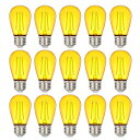 LEDイエロー電球 E26口金 10W相当LEDフィラメント電球 1W雰囲気照明 飛散防止 パーティー ト装飾 居酒屋 店舗 商店街 15個セット