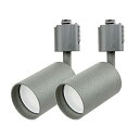 ダクトレール用スポットライト シリンダータイプ GU10口金 LED電球6W電球色付き グレー(2個セット)