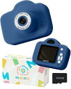 キッズカメラ MiNiPiC ミニピク トイカメラ 子供用カメラ (スマホ用カードリーダー:lightning端子, パステルネイビー)