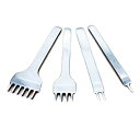 菱目打ち 5mm 間隔 4本セット レザークラフト 目打ち 道具 革 縫い穴 あける工具 革細工 手芸 DIY