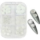 花 ネイルパーツ 薔薇 約90個セット 6mm 8mm ローズ カメリア 椿 バラ 3D 立体 大きい お花パーツ ネイルアート ジュエリー デコパーツ 手芸 ハンドメイド 収納ボックス付き