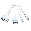 菱目打ち 6mm 間隔 4本セット 目打ち レザークラフト 道具 革 縫い穴 あける工具 革細工 手芸 DIY