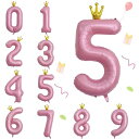 MAEXUS バルーン 数字 誕生日 風船 バースデー 飾り 40インチ 大きい ナンバー 5 の誕生日バルーン バースデーバルーン 王冠付き バースデー パーティー デコレーション セット 結婚式 パーテ