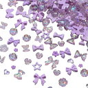 ネイルパーツ リボン 400個セット 3D 立体 可愛い 大きめ 蝶結び 花 ハート 月 蝶 カラフル オーロラ キラキラ 大容量 ネイルストーン デコパーツ ネイルアート パーツ レジンパーツ ジュエリ