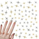 ネイルパーツ 星 60個セット 可愛い おしゃれ y2k 地雷 スター 十字架 クロス 6mm 8mm 3D 立体 ネイルパーツ スタッズ シルバーゴールド ネ...