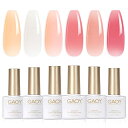 GAOY ジェルネイル 6色セット シアーカラージェル 透明感あり ピンク ホワイト UV・LED対応 ソークオフジェル セルフネイル サロン級