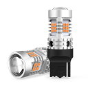 OXILAM T20シングル, LED ウインカー アンバー キャンセラー内臓 7440 ハイフラ防止 ウインカーバルブ 超拡散レンズ26連付き コーナリングランプ 航空用アルミヒートシンク ほぼ純正サイズ DC12V