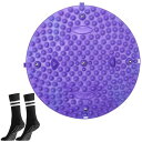 足つぼマット 指圧ボード 足裏マッサージ 直径37CM 足ツボ押し 足踏みマット 人間工学 運動 マッサージ 足のリラックス 折りたたみ コンパクト 家庭用 円形 ヨガソックス付(パープル)LATTCURE