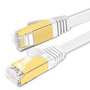 LANケーブル カテゴリー7 CAT7 RJ45 イーサネットケーブル ネットコード フラットケーブル やわらかホワイト STP 爪折れ防止 シールド モデム ルーター PS3 PS4 Xbox等に対応 (30M)