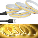 LEKE COB テープライトLEDストリップライトフレキシブル 高密度 LEDテープライト1.5m 320LEDs/m 電球色3000K DC5V 180°発...