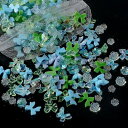 ネイルパーツ リボン ハート 花 約400個 3D 立体 蝶々 クマ ネイルパーツ ストーン パール 可愛い 大きめ ネイルアート ジュエリーパーツ デコパーツ ハンドメイド ランダム形 (ブルー)