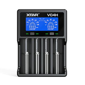 XTAR VC4H リチウム充電器 電池充電器 3.6V/3.7Vリチウムイオン電池 10400~32650 保護回路付21700電池対応 1.2V ニッケル水素電池/ニカド電池対応 AAAA/AAA/AA/A/SC/C Type-C入力 バッテリー活性化機能 Li-ion N