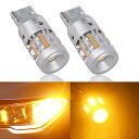 Eseastar WY21W 7440 T20 LED ウィンカー バルブ ハイパー防止点滅なし アンバー 爆光 12V-24V キャンセラー内蔵 ステルス車検対応 2個入り