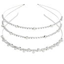 HUAZONTOM カチューシャ 髪飾り 子供 パール ティアラ キッズ ヘアアクセサリー 結婚式 おしゃれ ヘッドドレス 痛くない 2本セット 入学式 卒業式 発表会 セレモニー 女の子