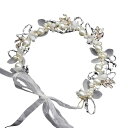 Nightbaby髪飾り結婚式 カチューシャ 女の子 ヘッドドレス ヘアアクセサリー 子供 花嫁 花冠 クラウン フラワー ヘアバンド パーティー パール ウェディング 発表会 入学式 卒業式ホワイト(ホ