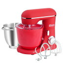 Kitchen in the box スタンドミキサー 4.5L+5Lダブルボウル 大容量 卓上ミキサー 10段階スピード調節 3種類アタッチメント付き 家庭用 業務用 こねる/混ぜる/泡立てる レッド