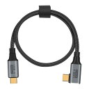 Poyiccot USB C ケーブル L字、50cm Type-c L型 【PD 100W/5A急速充電 & 40Gbps高速転送 & 8K@60Hz映像出力】USB 4.0 タイプc ケーブル、ナイロン編み MacBook Pro/Air/Thunderbolt 4等Type-Cポート搭載機種対応