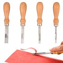kasanidika 漉きレザーエッジャー【4本セット】革工具 革細工工具 レザーツール レザークラフト 木製ハンドル ステンレス製 4mm 6mm 8mm 1...