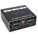 EZCOO HDMI スプリッター 1×2 4K 60Hz 4:4:4 HDR ドルビー ビジョン HDCP 2.2、HDMI スケーラ 4K 1080P 一緒 に 働く、ファームウェア アップグレード 、HDMI分配器 1入力2出力 4k 同時ミニ 、ドルビー アト