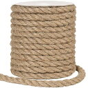 Tenn Well 12mm 麻縄, 10M 太い 麻ロープ キャットタワーの補修 ジュート 麻紐 園芸 梱包 手作り 猫爪とぎ修理などに (茶色)