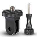 HSU gopro アルミ変換アダプター 1/4 ネジ セット ミニ三脚マウント 1/4トライポッドアダプター GoPro用(GP規格)→カメラネジ(1/4規格...