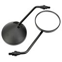 AHL バイクミラー オフロードミラー ボルト10mm ホンダ スズキ ヤマハ カワサキ 汎用 耐振 広角 円形 丸型 CNC アルミ素材 左右セット 黒 直径...